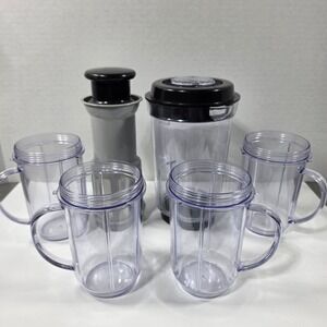 Magic Bullet juicer attachment and Replacement cups 6pc set Excellent